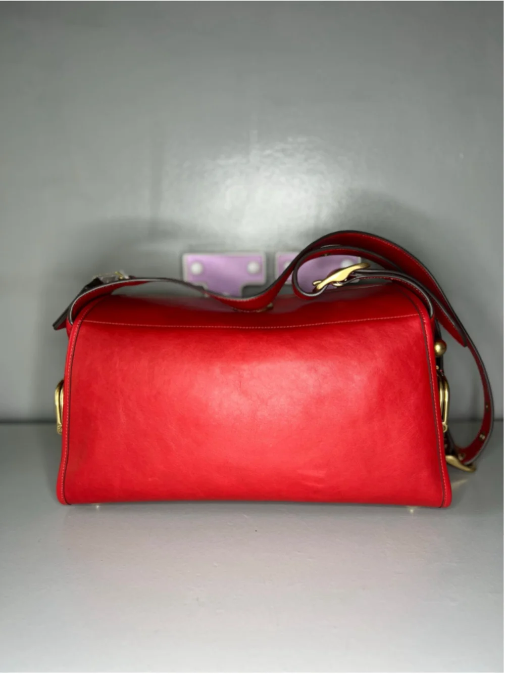 Coach Originals Turnlock Haversack Leather Shoulder Bag - Scarlett